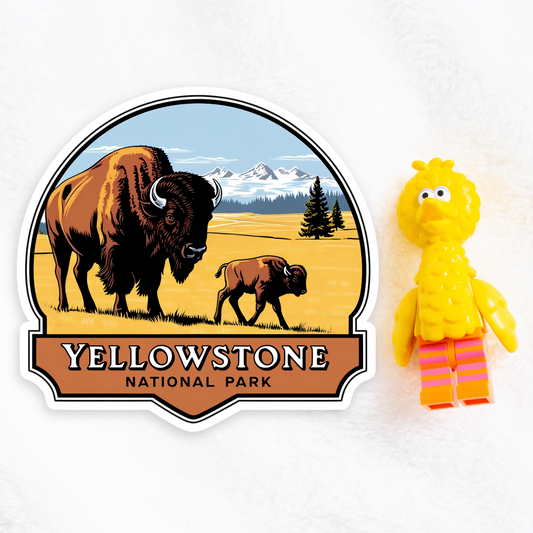 Yellowstone National Park | Sticker | Bison with Calf