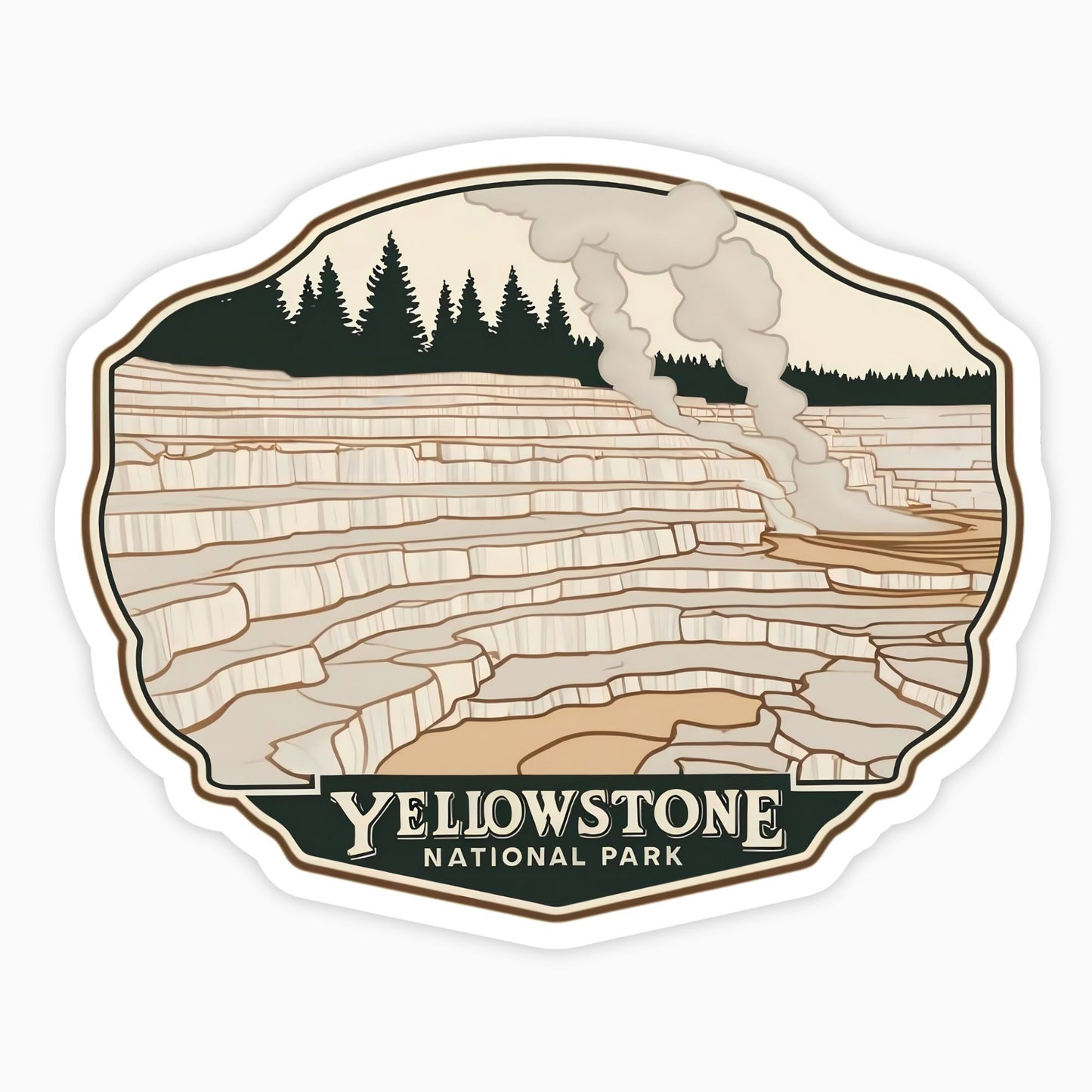 Yellowstone National Park | Sticker | Mammoth Hot Springs