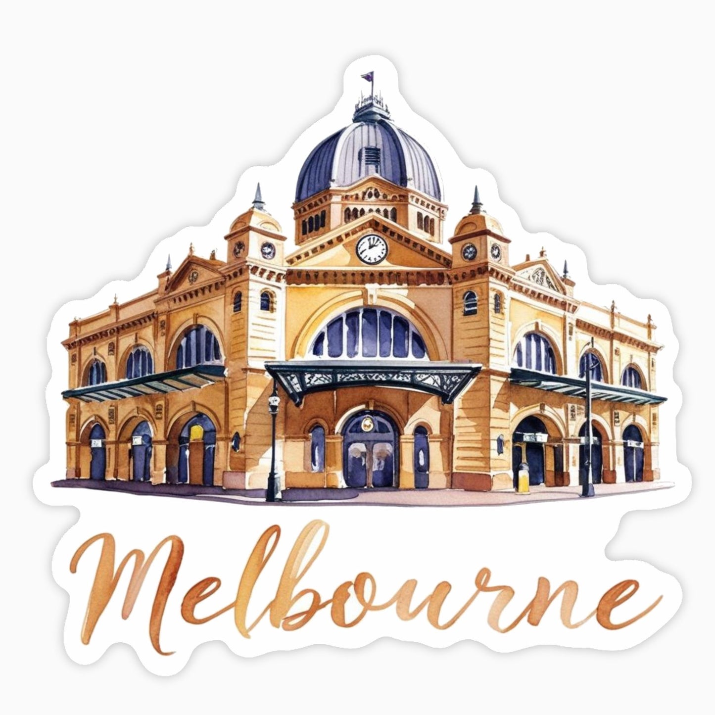 Melbourne | Sticker | Watercolor Style