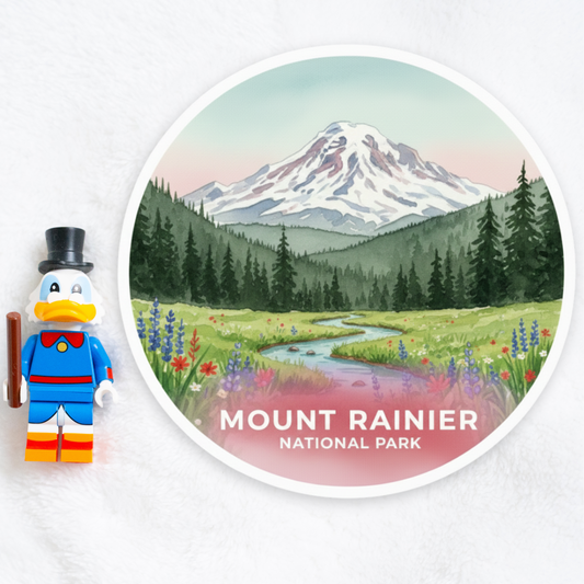 Mount Rainier National Park WatercolorVinyl Sticker