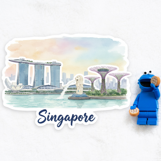 Singapore Watercolor Vinyl Sticker