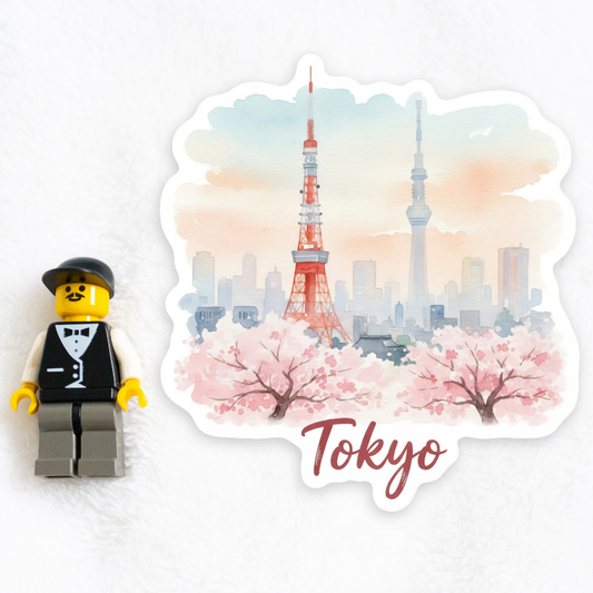 Tokyo Watercolor Vinyl Sticker