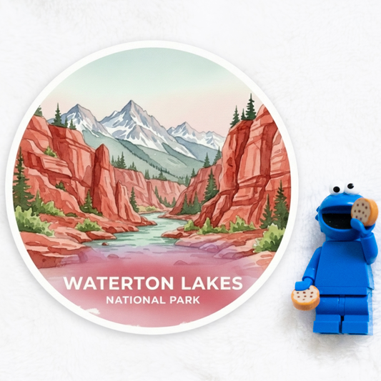 Waterton Lakes National Park Watercolor Vinyl Sticker