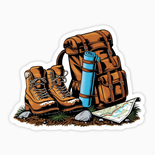 Boot, Back Pack, Map | Sticker