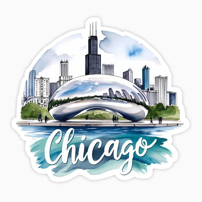 Chicago | Sticker | Watercolor Style