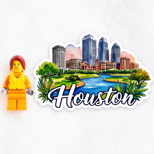 Houston | Sticker | Watercolor Style
