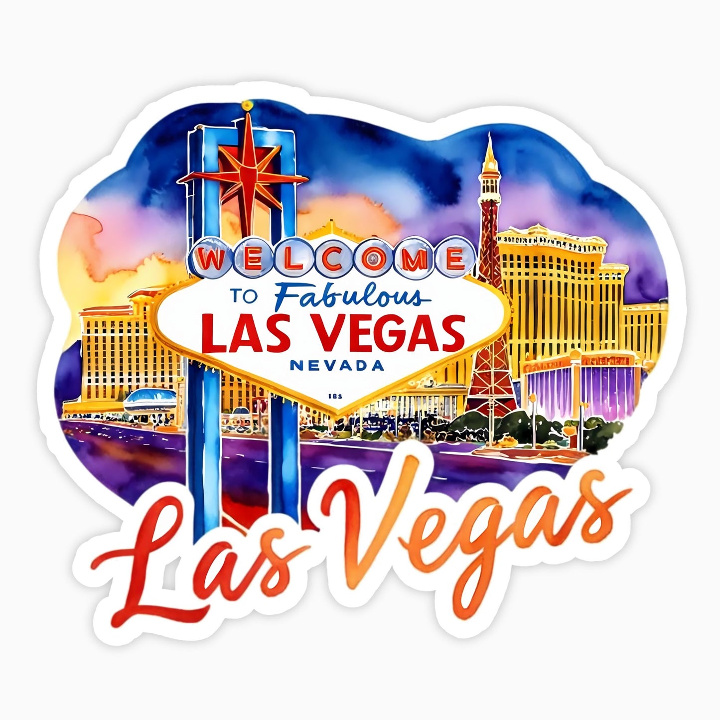 Las Vegas | Sticker | Watercolor Style
