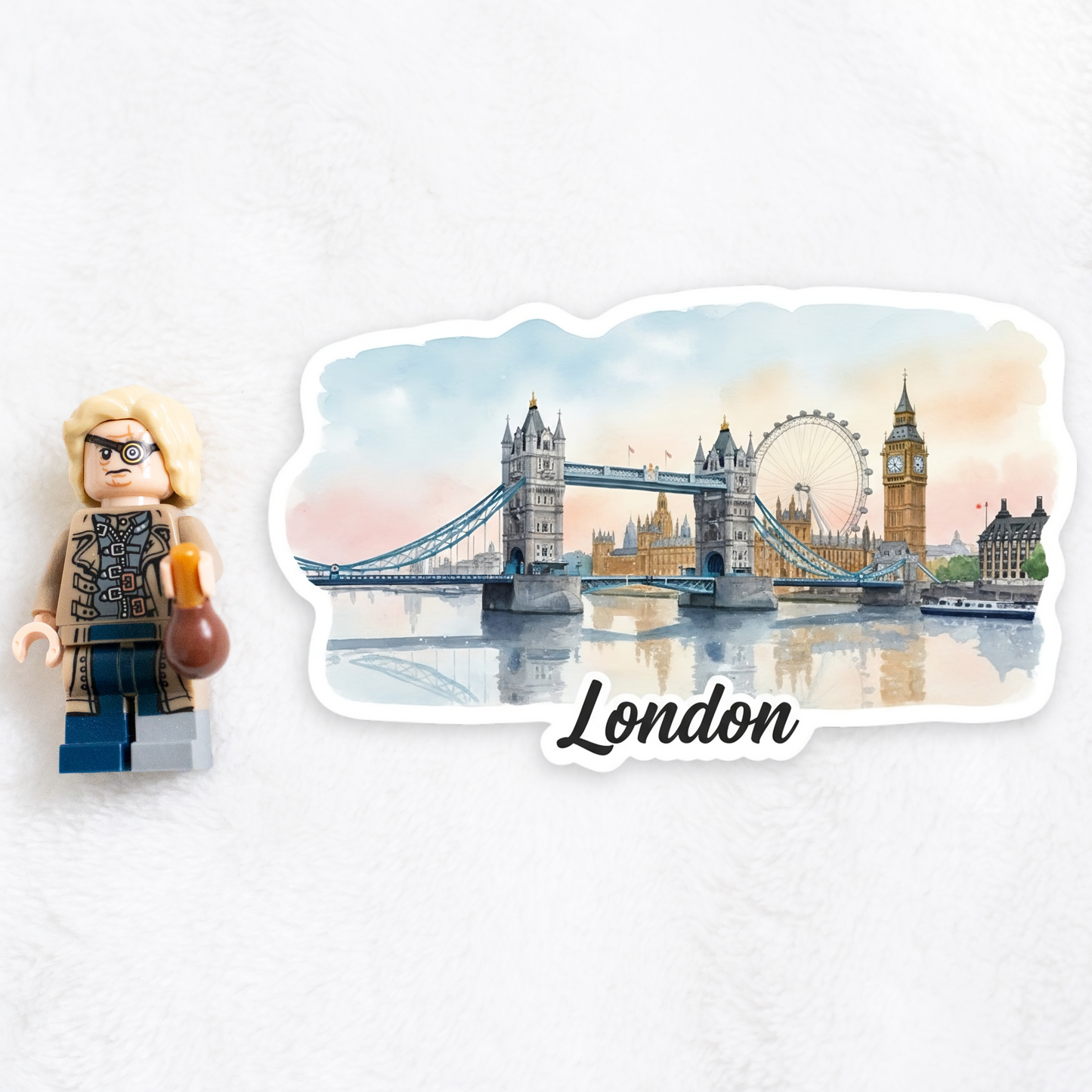 London | Sticker | Watercolor Style