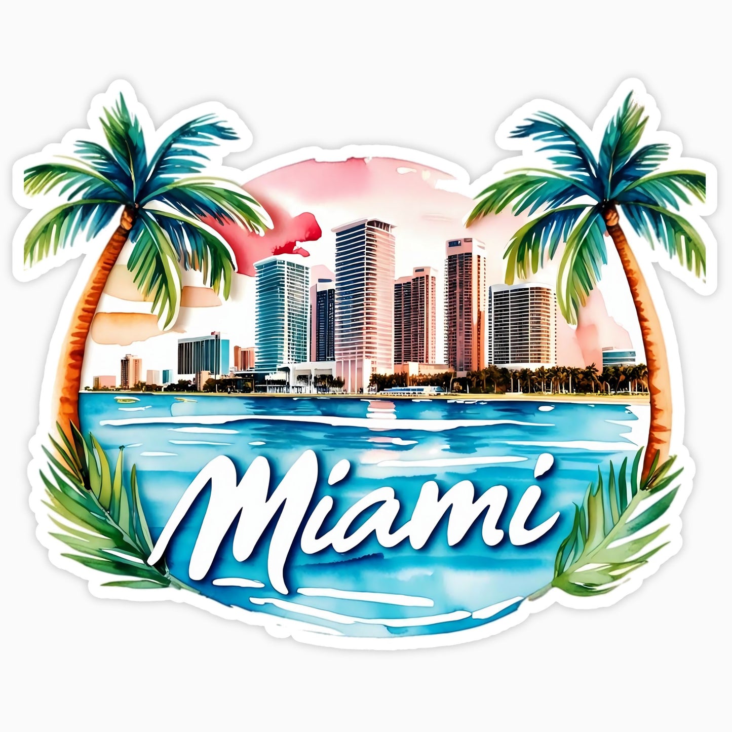 Miami | Sticker | Watercolor Style