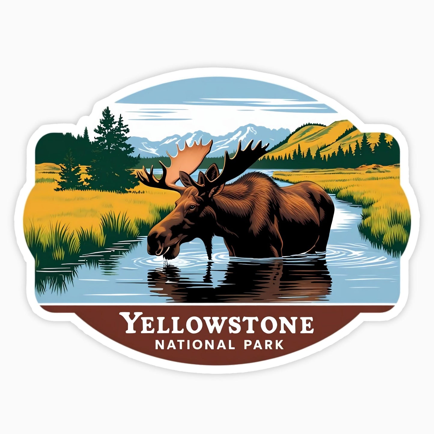 Yellowstone National Park | Sticker | Moose