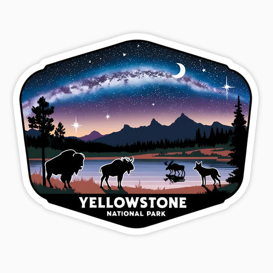 Yellowstone National Park | Sticker | Night Sky