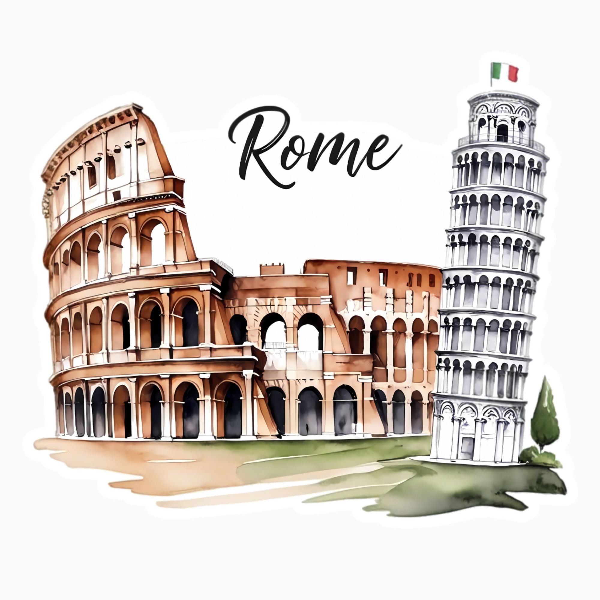 Rome | Sticker | Watercolor Style – Echoes Avenue Design