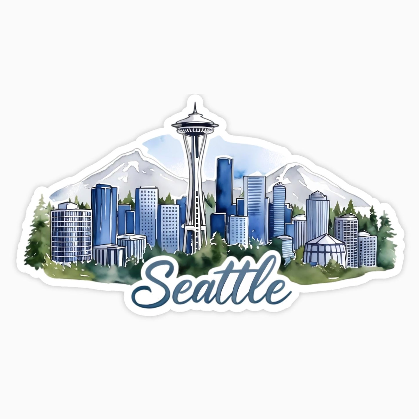 Seattle | Sticker | Watercolor Style