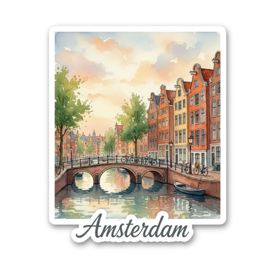 Amsterdam Watercolor Vinyl Sticker