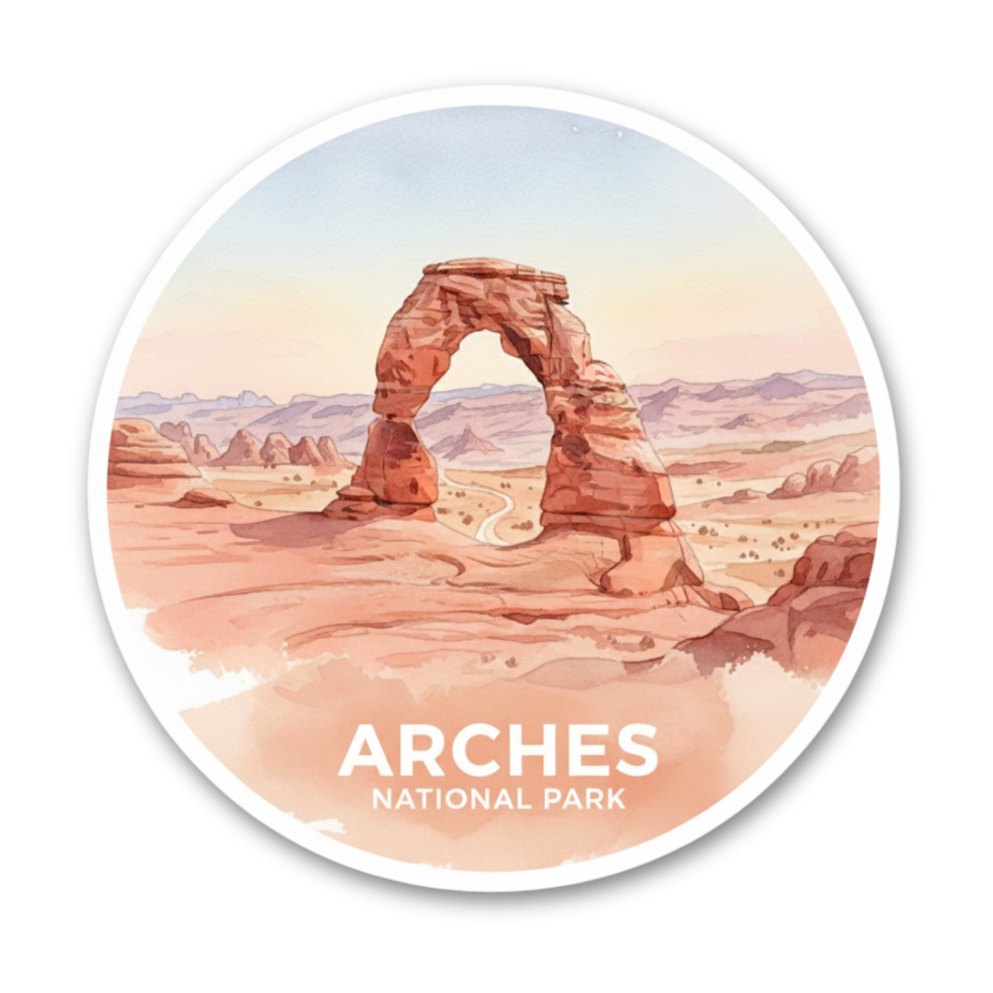 Arches National Park Watercolor Vinyl Sticker
