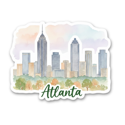 Atlanta Watercolor Vinyl Sticker