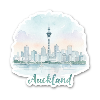 Auckland Watercolor Vinyl Sticker