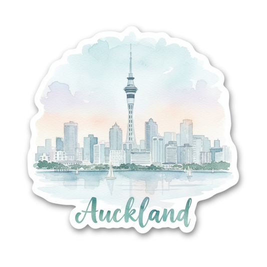 Auckland Watercolor Vinyl Sticker