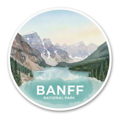 Banff National Park Watercolor Vinyl Sticker