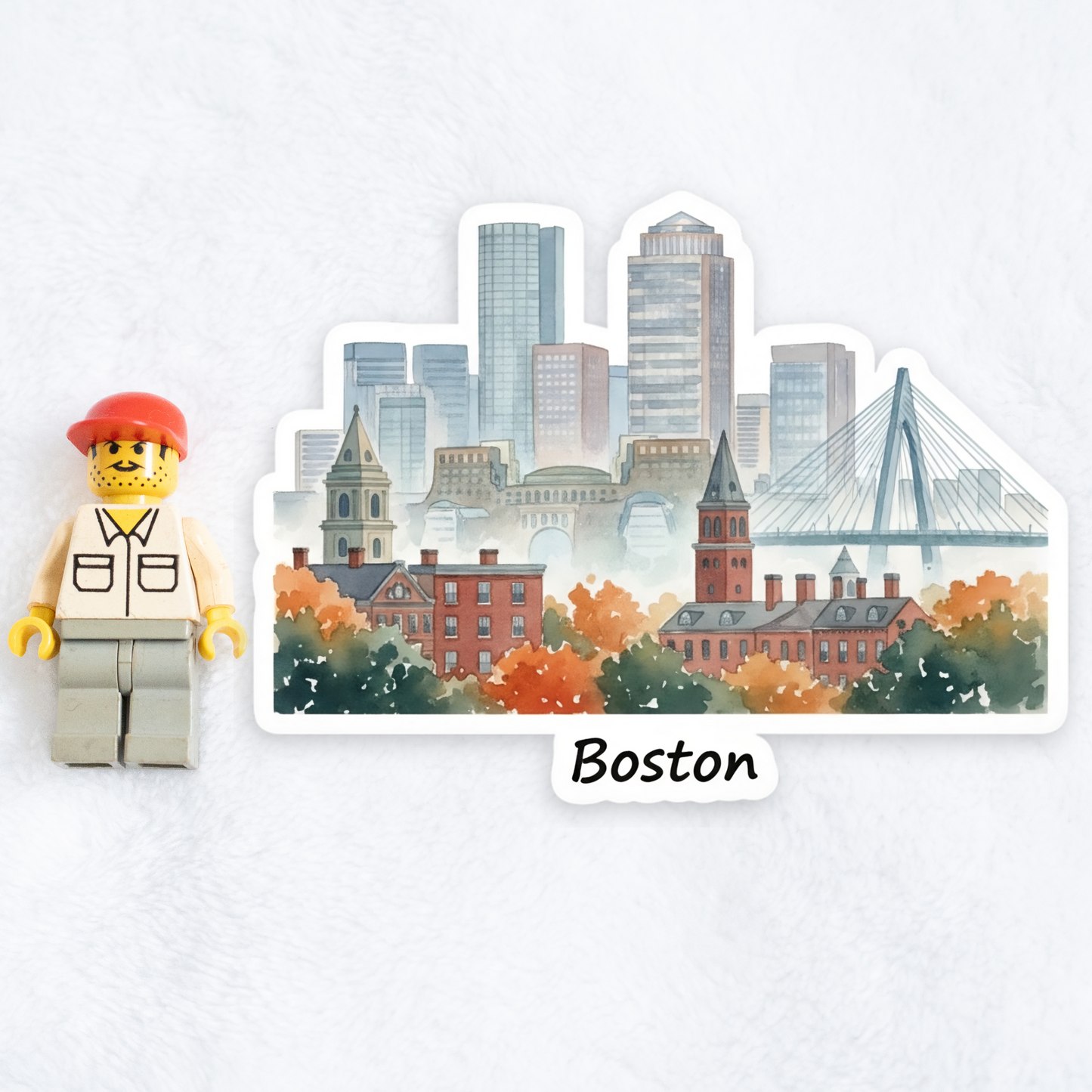 Boston Watercolor Vinyl Sticker