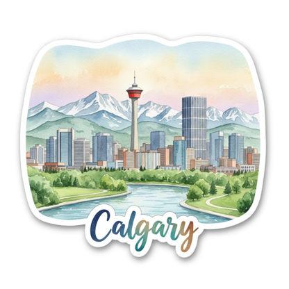 Calgary Watercolor Vinyl Sticker