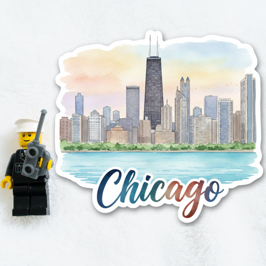 Chicago Watercolor Vinyl Sticker