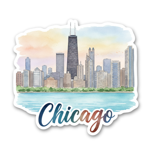 Chicago Watercolor Vinyl Sticker