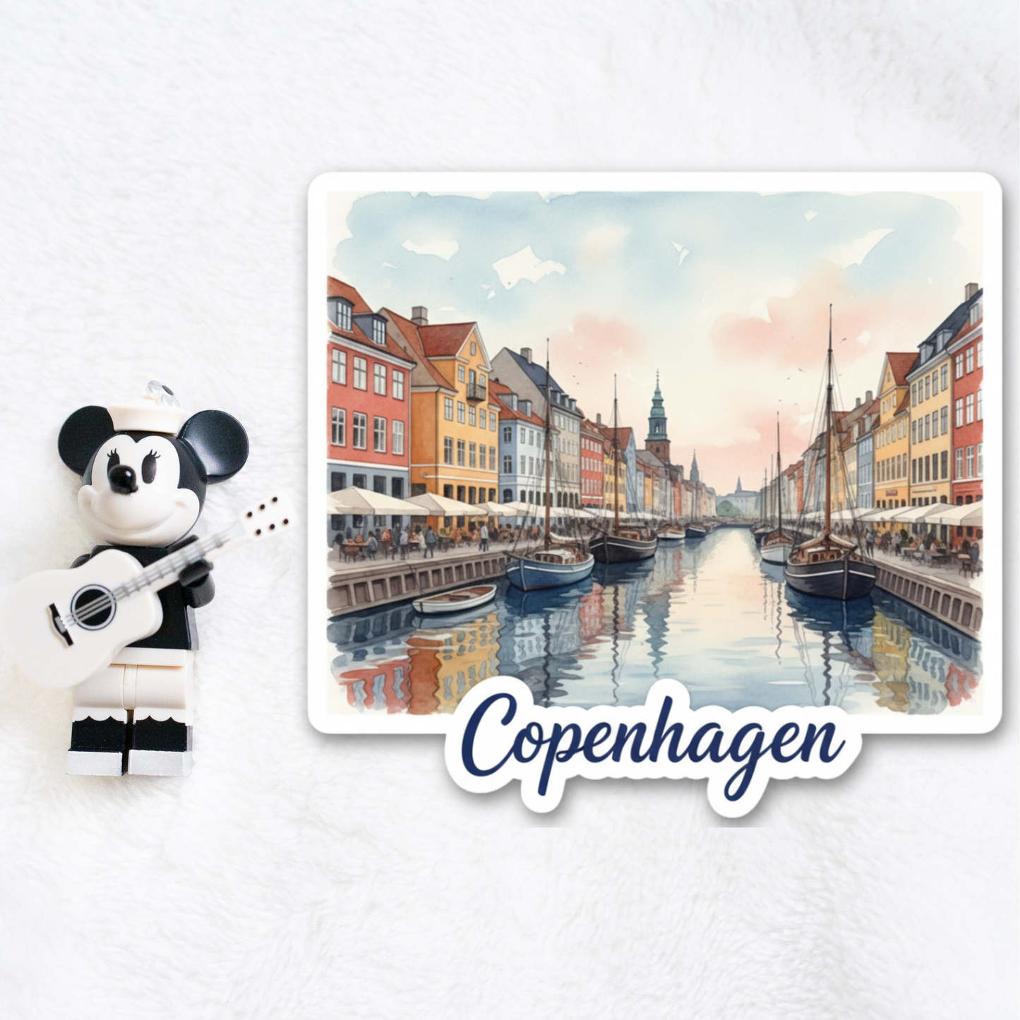 Copenhagen Watercolor Vinyl Sticker