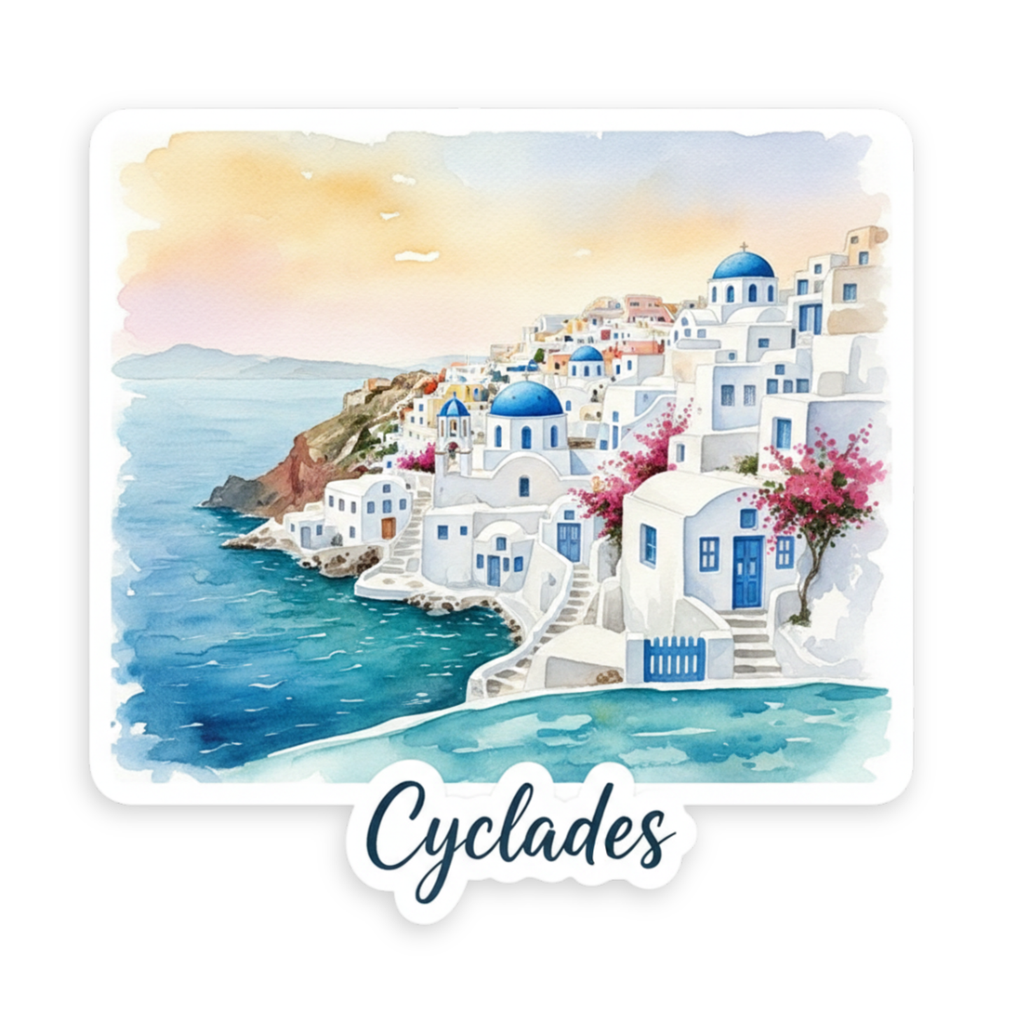 Cyclades Watercolor Vinyl Sticker