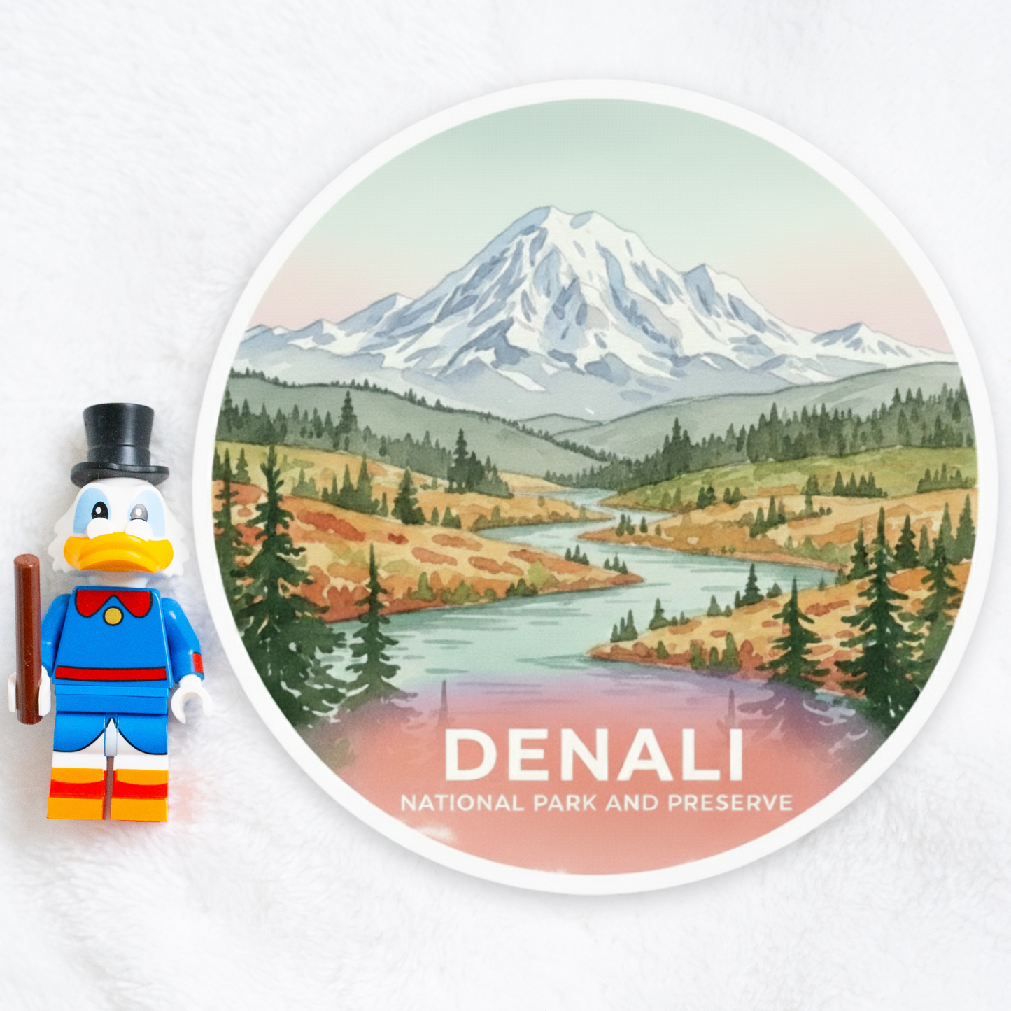 Denali National Park Watercolor Vinyl Sticker
