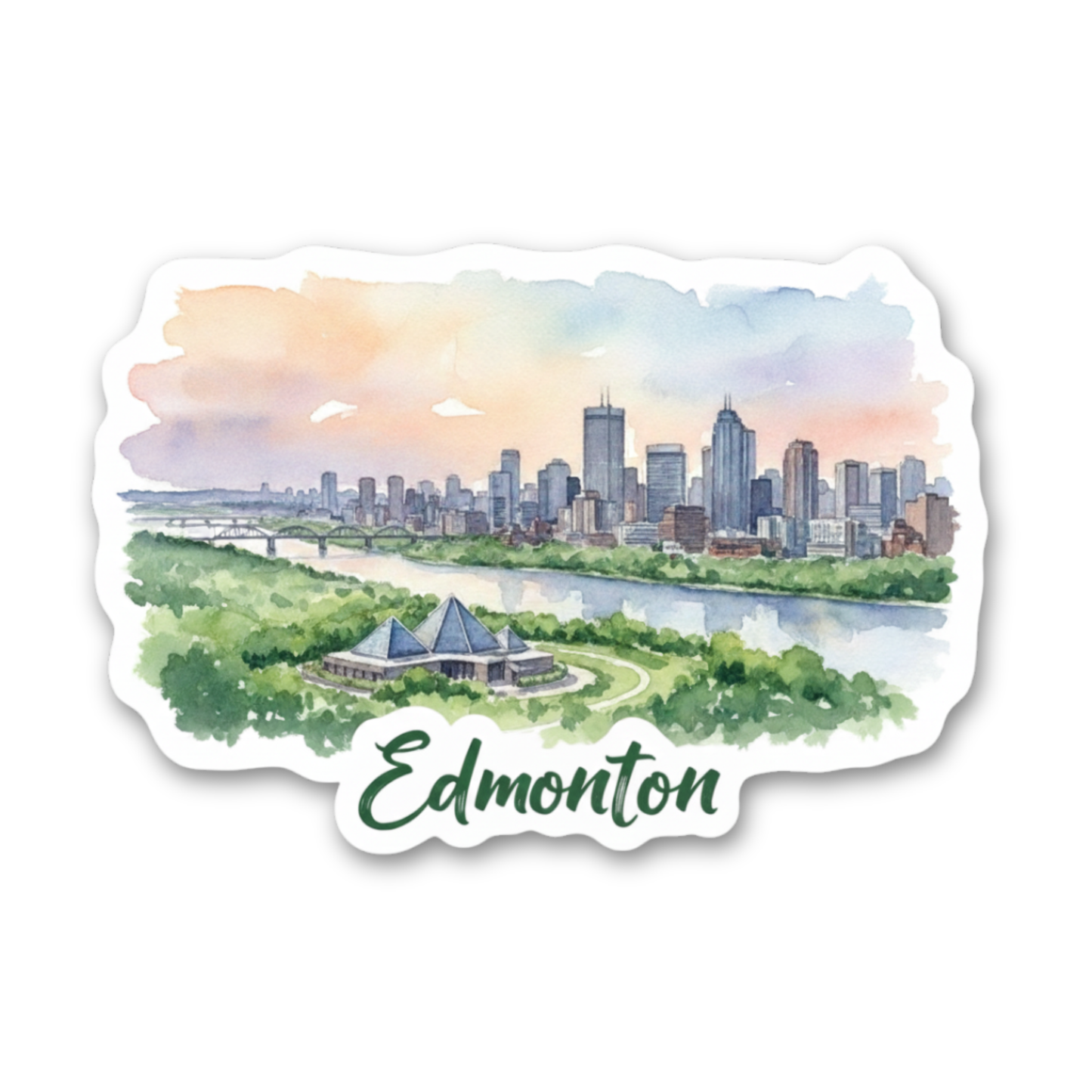 Edmonton Watercolor Vinyl Sticker