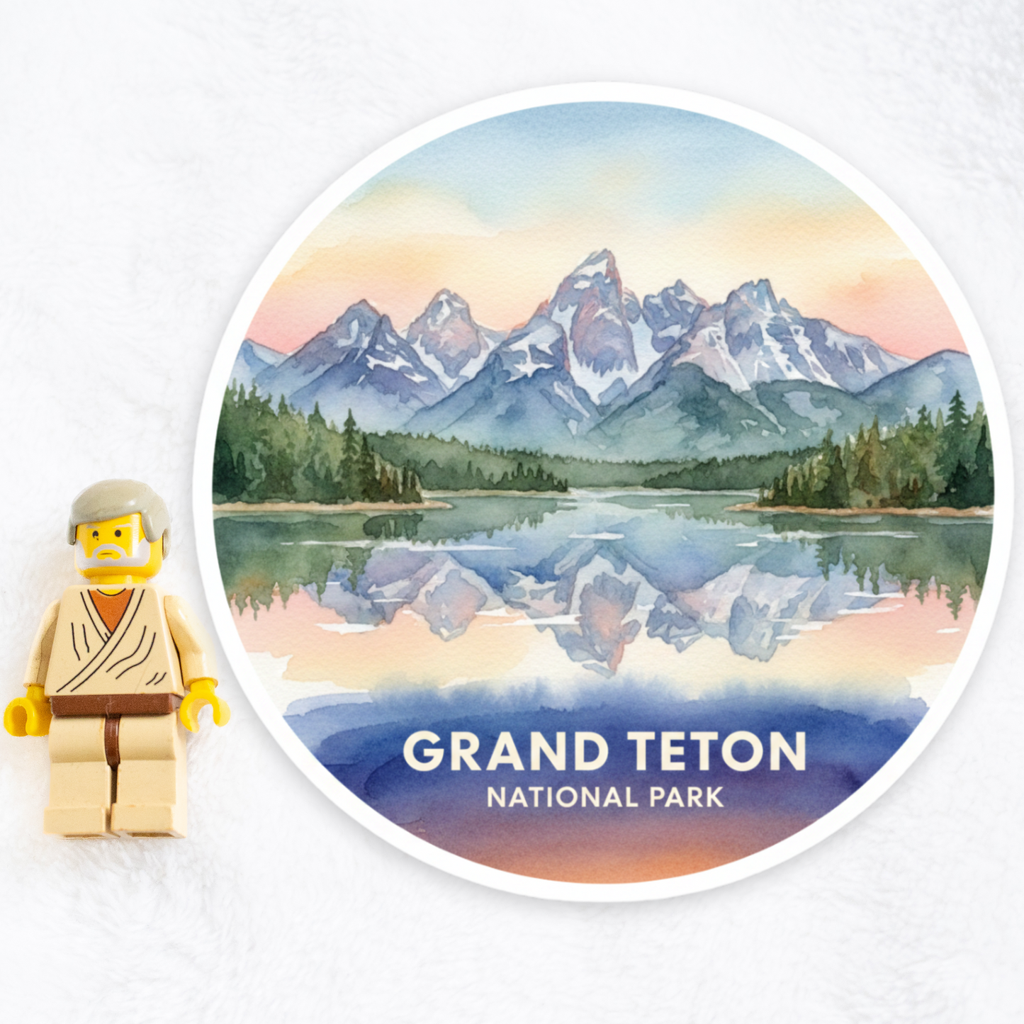 Grand Teton National Park Watercolor Vinyl Sticker