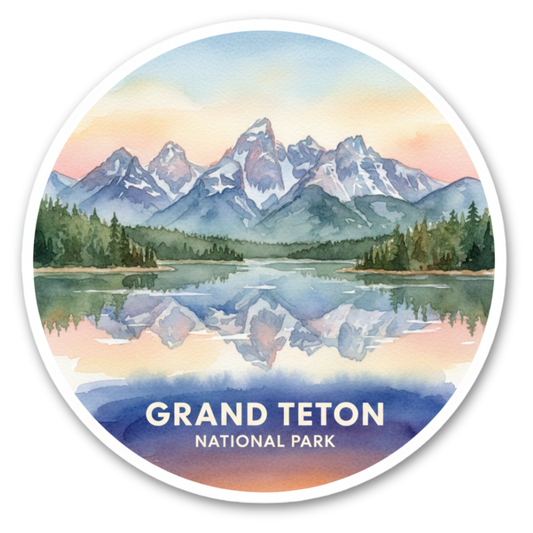 Grand Teton National Park Watercolor Vinyl Sticker