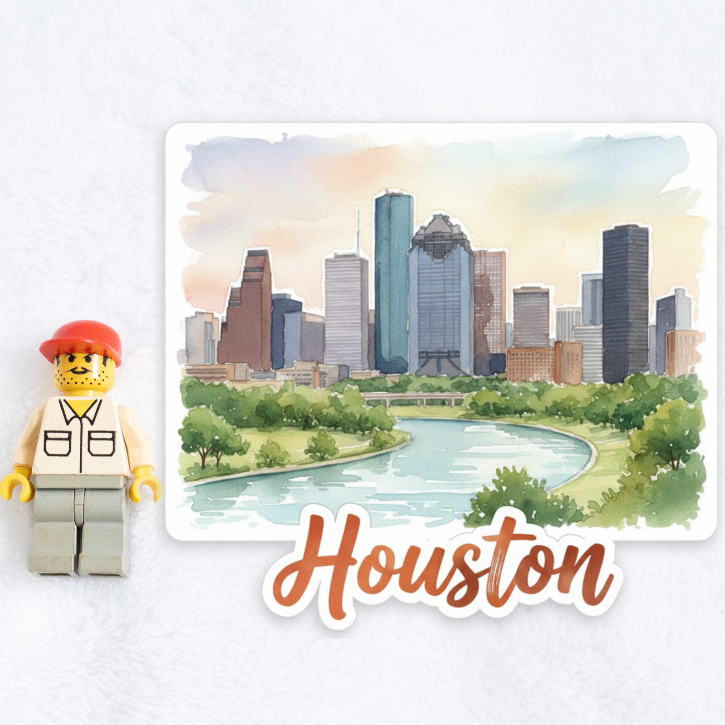 Houston Watercolor Vinyl Sticker