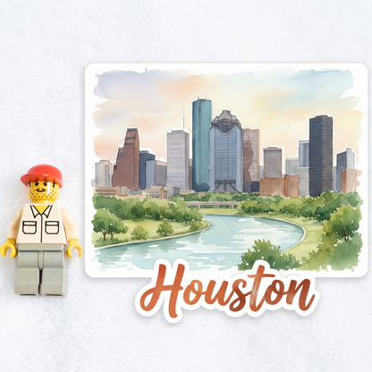 Houston Watercolor Vinyl Sticker