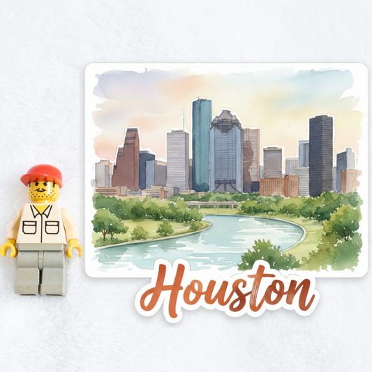 Houston Watercolor Vinyl Sticker