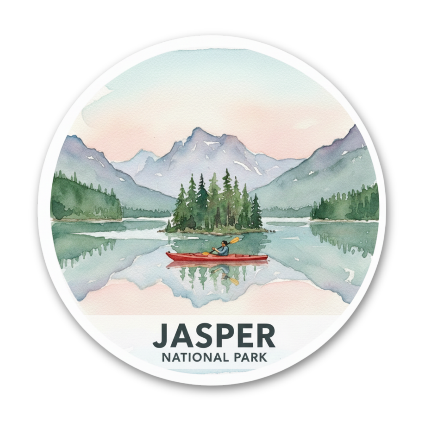 Jasper National Park Watercolor Vinyl Sticker