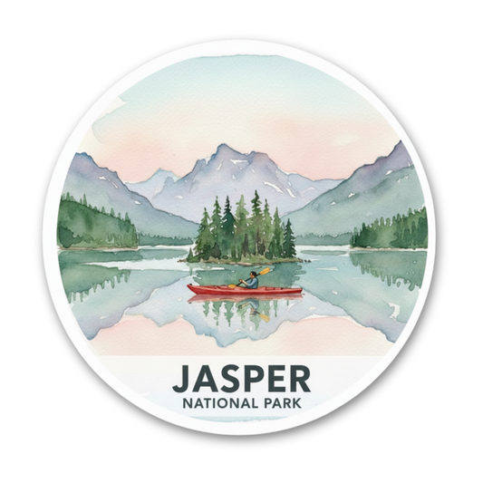 Jasper National Park Watercolor Vinyl Sticker