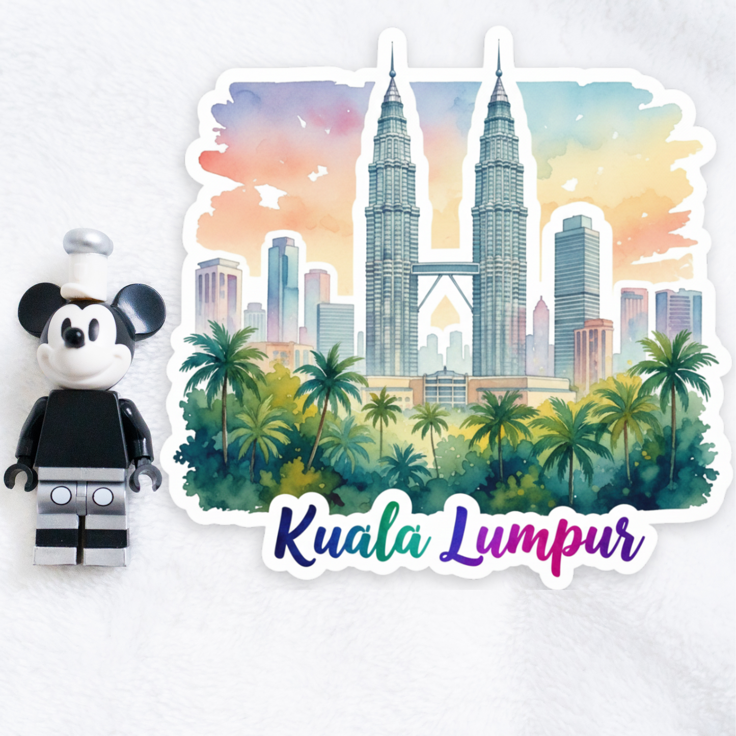 Kuala Lumpur Watercolor Vinyl Sticker