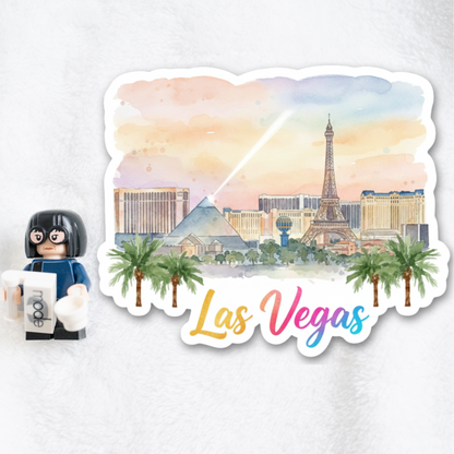 Las Vegas Watercolor Vinyl Sticker