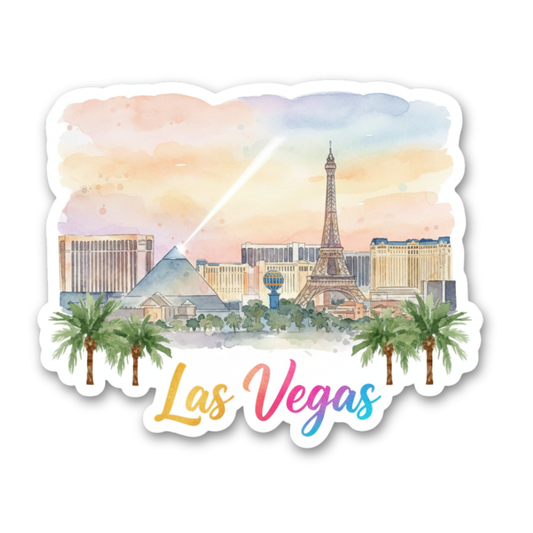 Las Vegas Watercolor Vinyl Sticker