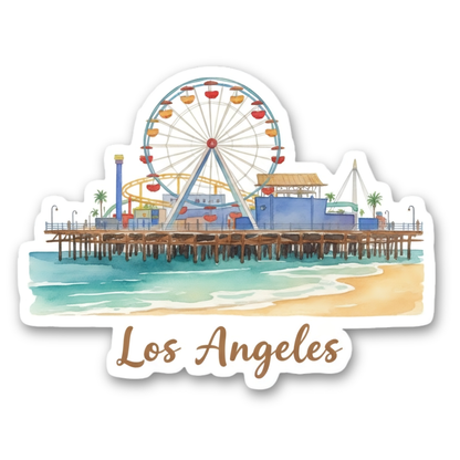 Los Angeles Watercolor Vinyl Sticker