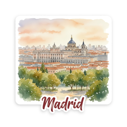 Madrid Watercolor Vinyl Sticker