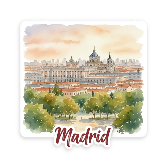 Madrid Watercolor Vinyl Sticker