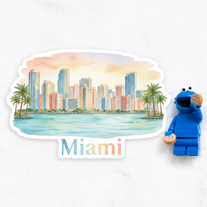 Miami Watercolor Vinyl Sticker