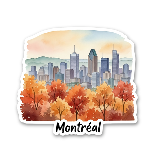 Montreal Watercolor Vinyl Sticker