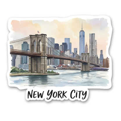New York City Watercolor Vinyl Sticker