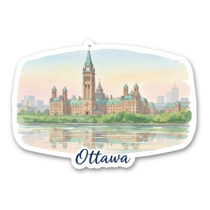 Ottawa Watercolor Vinyl Sticker