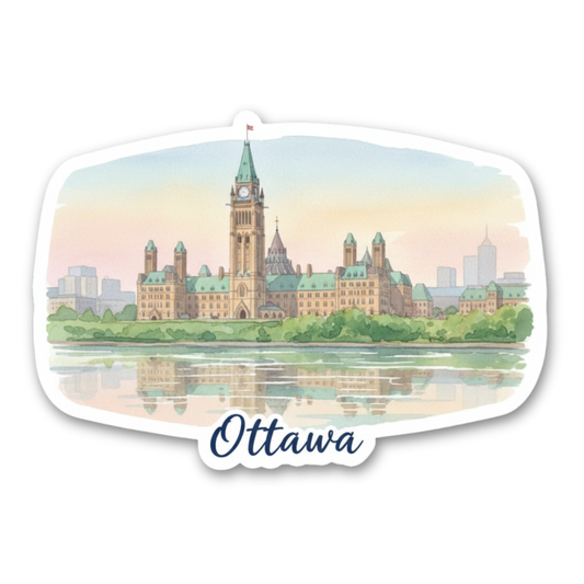 Ottawa Watercolor Vinyl Sticker