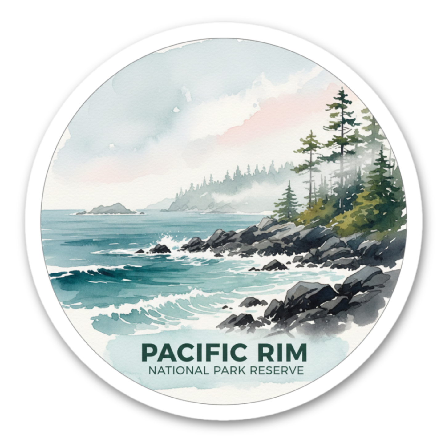 Pacific Rim National Park Reserve Watercolor Vinyl Sticker